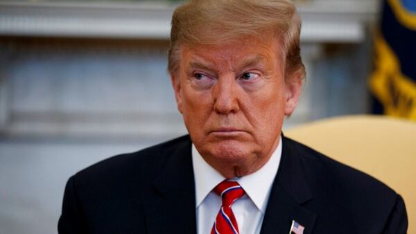 President Donald Trump meets with Brazilian President Jair Bolsonaro in the Oval Office of the White House, Tuesday, March 19, 2019, in Washington.  