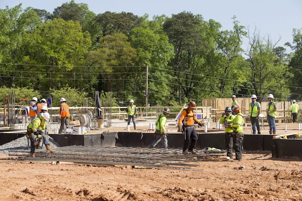 04/18/2018 — Atlanta, GA - Construction continues at Peachtree Hills Place, a 55+ living community in the Peachtree Hills Atlanta neighborhood. ALYSSA POINTER/ALYSSA.POINTER@AJC.COM