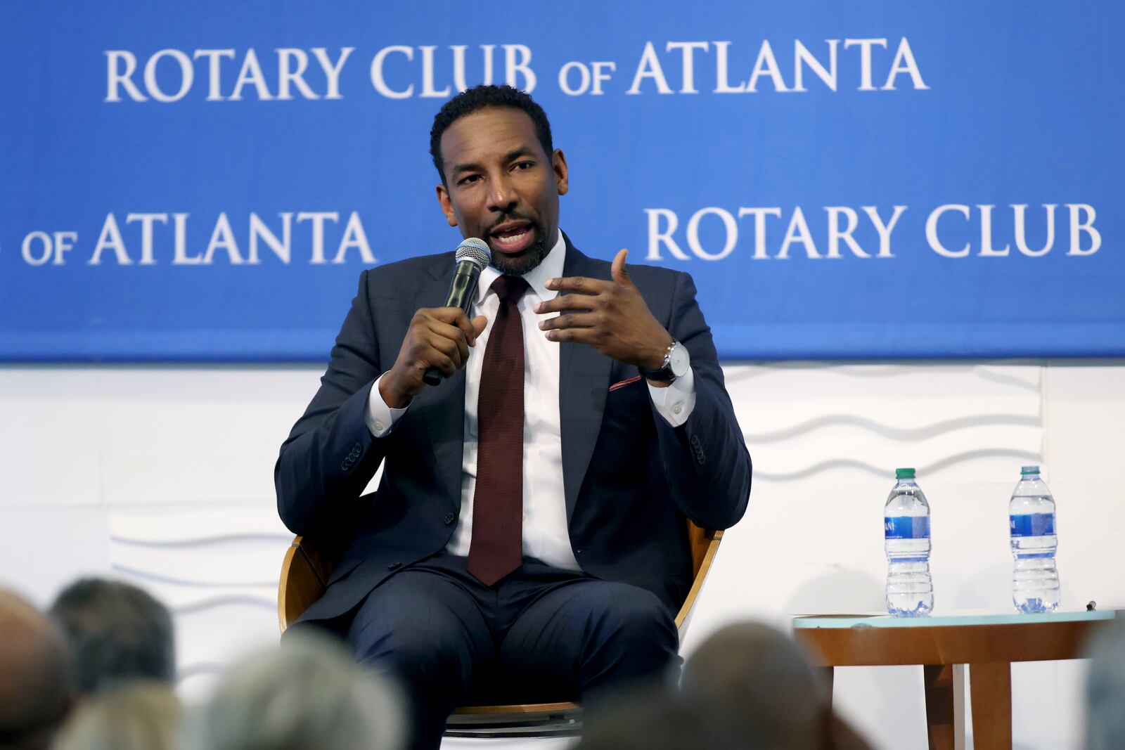 Atlanta Mayor Andre Dickens speaks during a Rotary Club event on Monday, May 2, 2022. (Jason Getz / Jason.Getz@ajc.com)