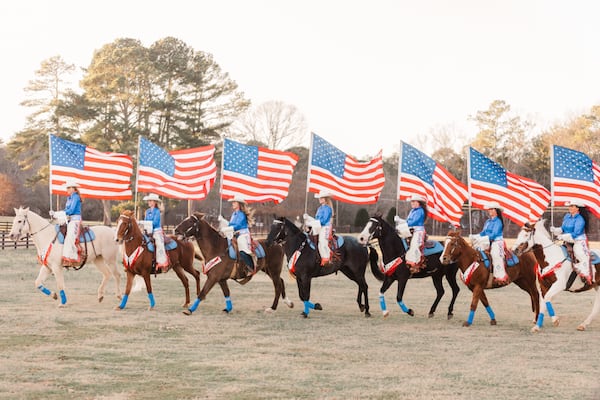 The Diamond D Cowgirls, a professional horseback drill team from Georgia, will be performing Monday in the inaugural parade in Washington, D.C. (Photo courtesy of Diamond D Cowgirls)