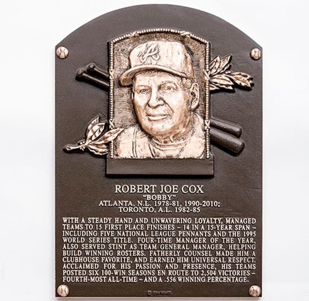 Bobby Cox: 2,504 wins, four-time manager of year, 14 consecutive division titles