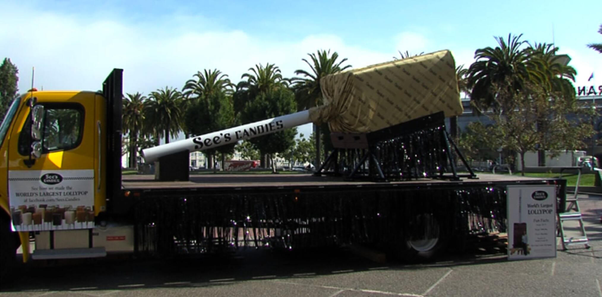 The world's largest lollypop made by See’s Candies