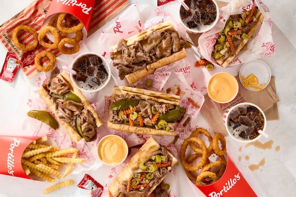 Italian beef sandwiches are among the popular items on the Portillo's menu. / Courtesy of Portillo's