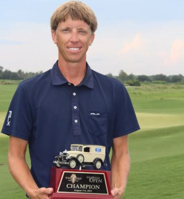 Matt Nagy, a mini-tour player from Buena Vista, won the 2021 Georgia Open. (Photo by Vicki Yi, Georgia PGA)