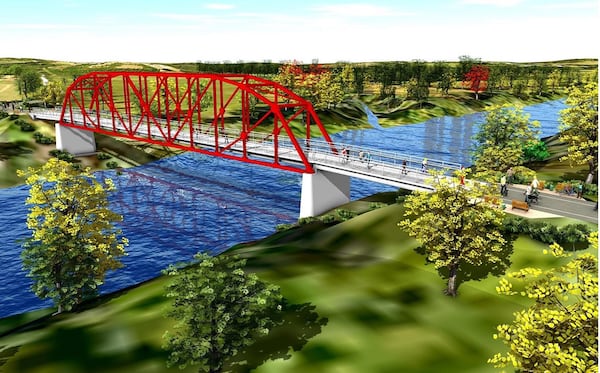 The new Rogers Bridge will allow park visitors to cross from Duluth into Johns Creek on foot or bike. (Courtesy City of Duluth)