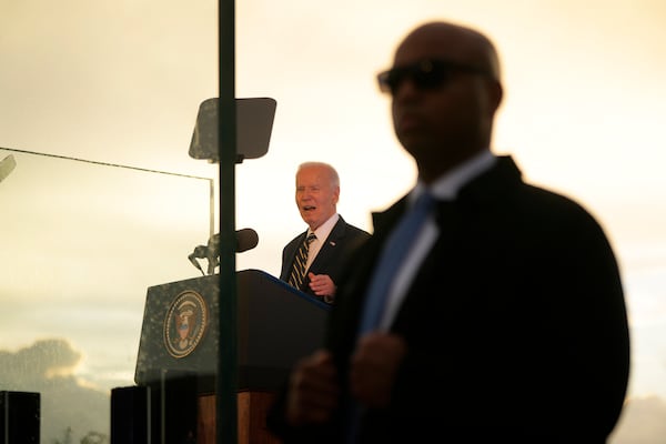 President Joe Biden speaks at the National Museum of Slavery, in the capital Luanda, Angola on Tuesday, Dec. 3, 2024. (AP Photo/Ben Curtis)