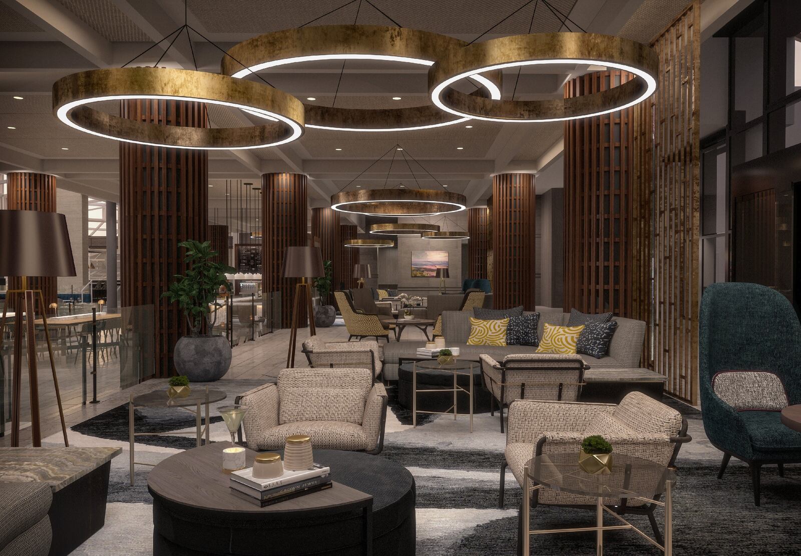 The hotel’s lounge area will showecase a modern, sleeker design. 