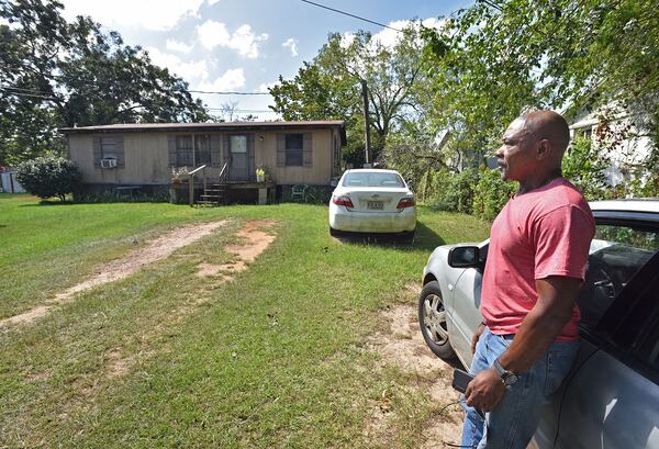 Vincent Gadson, City Council Member of Cuthbert, speaks about hurricane preparedness and damages in Cuthbert. (Hyosub Shin / Hyosub.Shin@ajc.com)