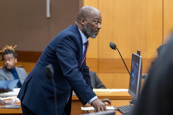 Eric Johnson, an attorney for Christian Eppinger, speaks at a hearing for the YSL case in Atlanta on Thursday, December 22, 2022.   (Arvin Temkar / arvin.temkar@ajc.com)