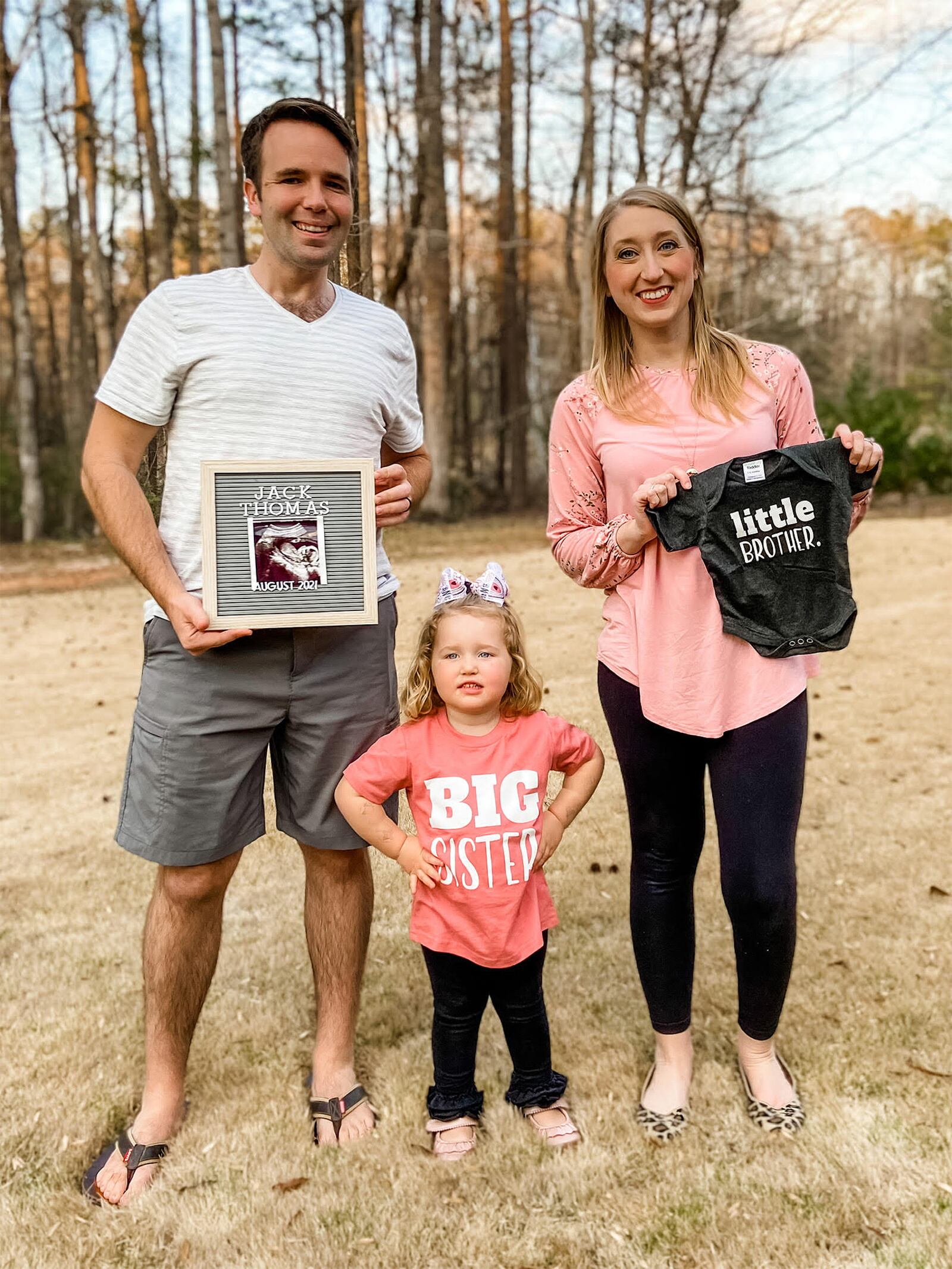 Kyndal Nipper with her husband, Thomas, and their daughter Blakeley. The Nipper family was looking forward to the arrival of baby Jack when tragedy struck. (Contributed)