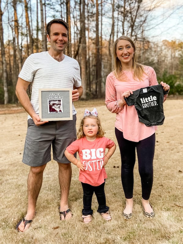 Kyndal Nipper with her husband, Thomas, and their daughter Blakeley. The Nipper family was looking forward to the arrival of baby Jack when tragedy struck. (Contributed)