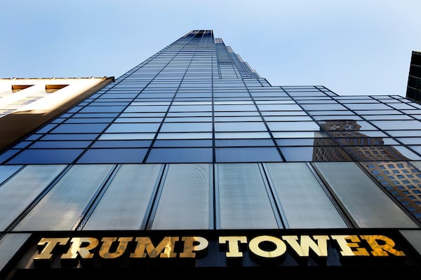 Donald Trump's name is on the Manhattan building at 725 Fifth Avenue in New York in a 2015 file image. (Carolyn Cole/Los Angeles Times/TNS)