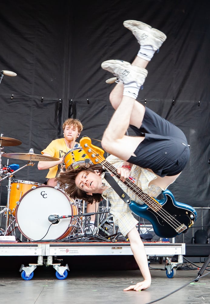 Shame performs on the Ponce de Leon stage on the second day of the Shaky Knees Music Festival at Atlanta's Central Park on Saturday, May 6, 2023. (RYAN FLEISHER FOR THE ATLANTA JOURNAL-CONSTITUTION)
