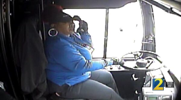 MARTA bus driver Rosmaree Holiday calls for a supervisor during a road rage encounter with an off-duty Atlanta police officer.