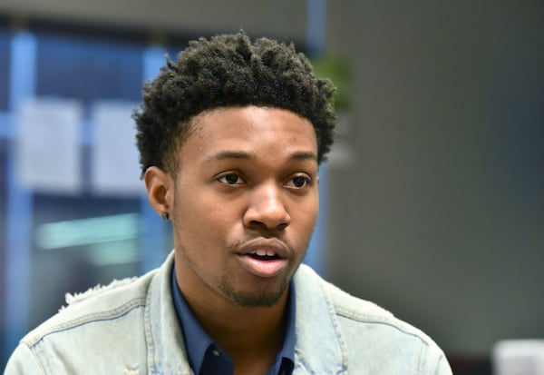 Paul Askew, 17,  speaks during Target 2021 program session at Maynard Jackson High School on Wednesday, February 7, 2018. HYOSUB SHIN / HSHIN@AJC.COM