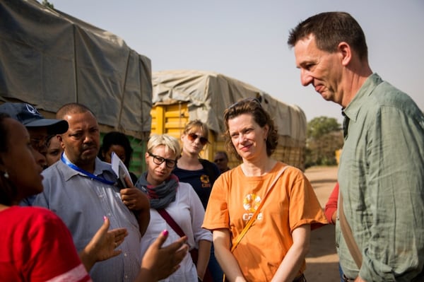 Michelle Nunn, CEO of CARE USA, second from right, during a visit to Ethiopia. (Terhas Berhe/CARE)