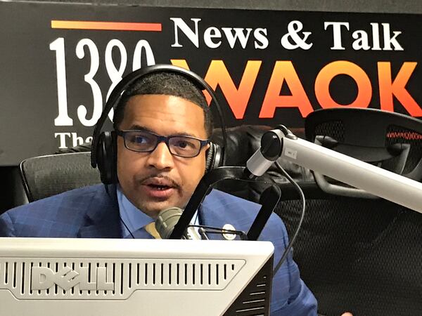 Rashad Richey, mid-morning host for WAOK-AM, in 2018. CR: Rodney Ho/rho@ajc.com