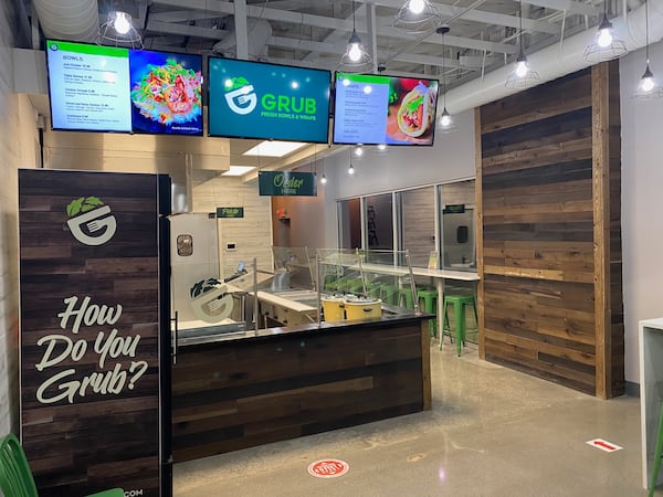 The interior of Grub Fresh Bowls & Wraps.