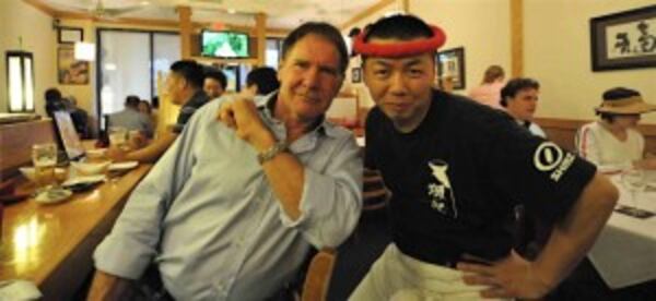 When Harrison Ford was in town working on the Jackie Robinson biopic "42, " he visited Sushi House Hayakawa and posed for some nice photos.