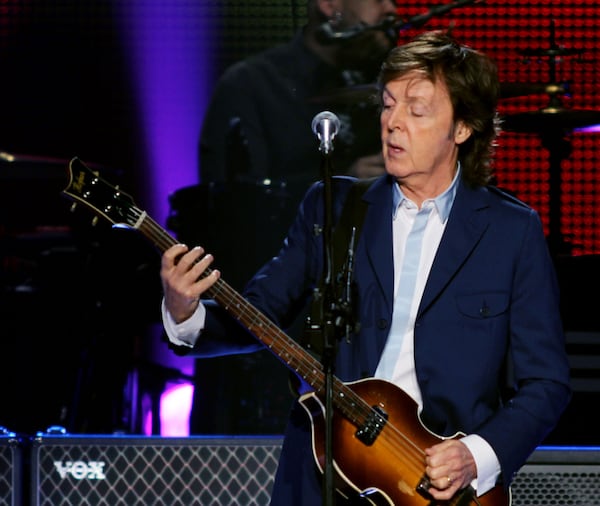 Oct. 15, 2014 ATLANTA: Sir Paul McCartney kicks off his set with the Beatles classic "Eight Days a Week," and "Save Us", from his recently released, "New" album at the Philips Arena in Atlanta Wednesday. (Akili-Casundria Ramsess/Special to the AJC) It's all about that bass. Photo: Akili-Casundria Ramsess/Special to the AJC