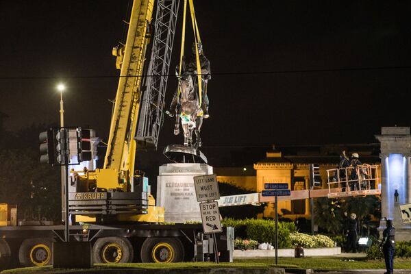 The statue of Confederate Gen. P.G.T. Beauregard in New Orleans, Louisiana, was dismantled in July 2017.