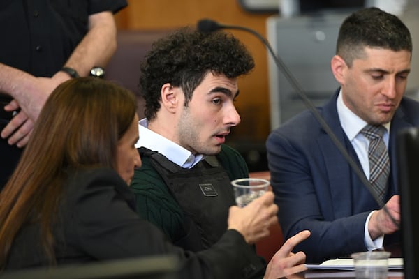 Luigi Mangione, accused of fatally shooting Brian Thompson, the CEO of UnitedHealthcare, appears in Manhattan state court in New York, Friday, Feb. 21, 2025. (Curtis Means/Pool Photo via AP)