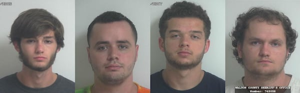 Austin Marshall (from left), Jakob Sullins, Nicholas Felker, Timothy Ballard (Credit: Walton County Sheriff's Office)