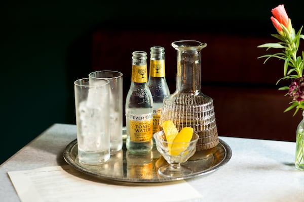 Rey Fernando de Castilla "Manzanilla" served on the rocks with tonic and lemon peel. Photo credit- Mia Yakel