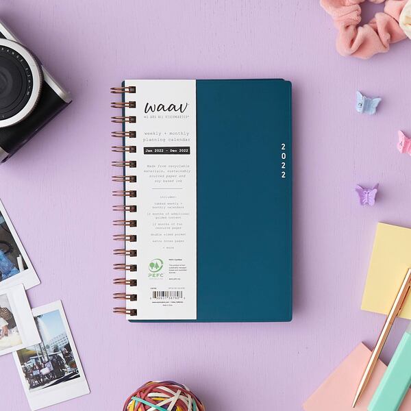 This planner is packed with calendar dates, contemplative content, reminders and more. 
Courtesy of Target