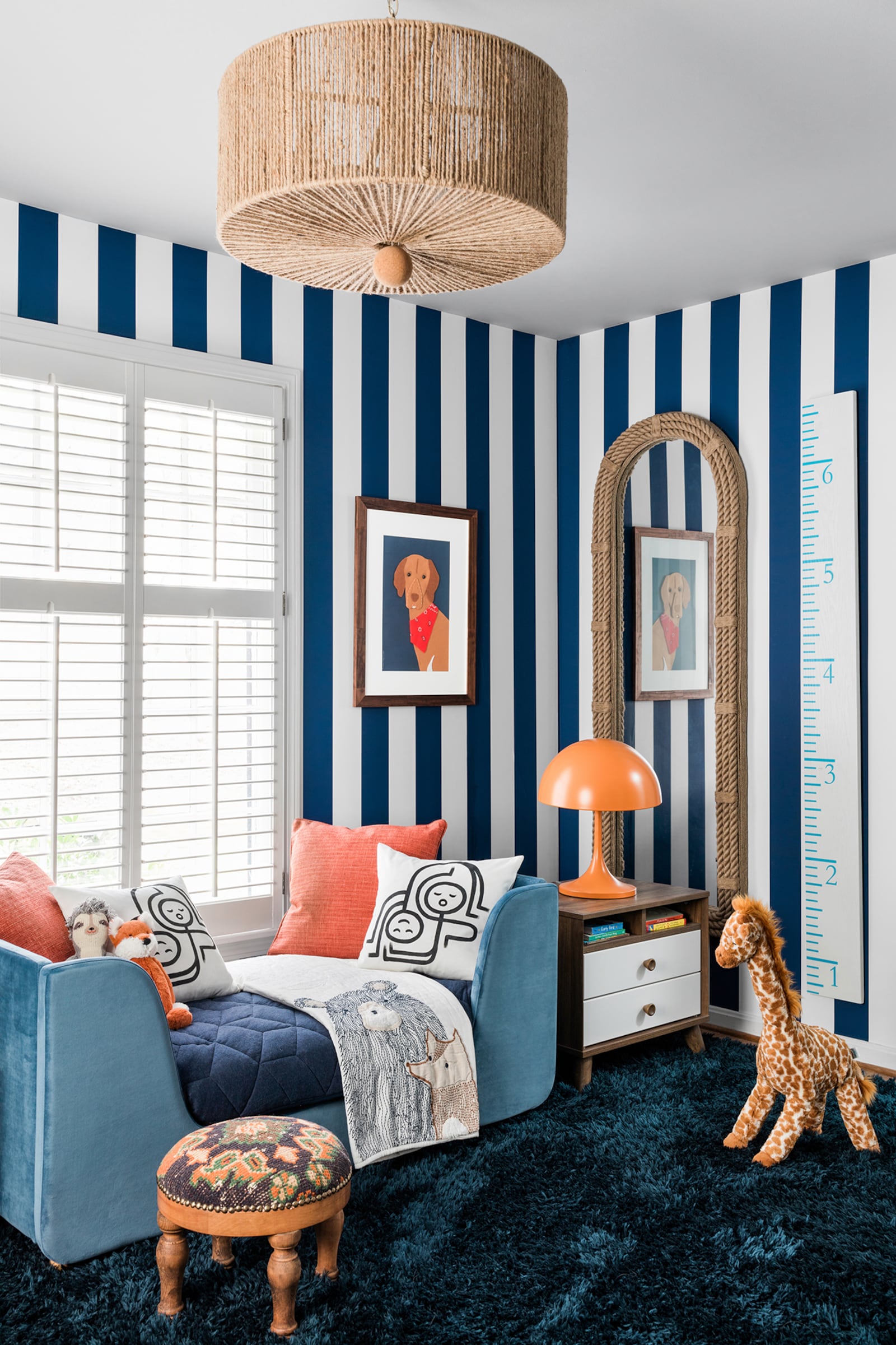 A mix of preppy and contemporary flourishes defines this children's room created by designer Brian Patrick Flynn.
(Courtesy of Robert Peterson)