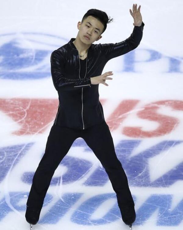 Jimmy Ma performs during the men's short program at the U.S. Figure Skating Championships in San Jose, Calif., Thursday, Jan. 4, 2018. 