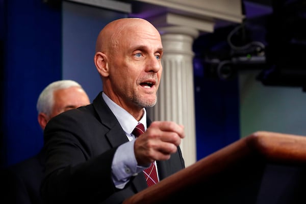 Stephen Hahn, commissioner of the U.S. Food and Drug Administration, speaks about the coronavirus in the James Brady Press Briefing Room of the White House, Friday, April 24, 2020, in Washington. (AP Photo/Alex Brandon)