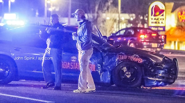 The eastbound lanes of Senoia Road were shut down at Harris Road while authorities investigated.