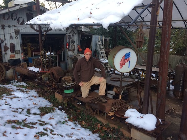 Clark Ashton and his workshop. “He’s just one of those people who’s living his work,” a judge said. “It’s not just making objects to sell. I respect him for it.” (Photo by Bill Torpy)