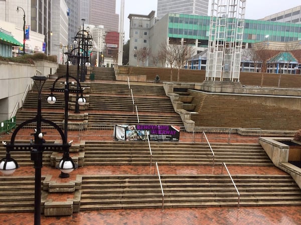 Lots of steps leading nowhere at Underground Atlanta. (Photo by Bill Torpy)