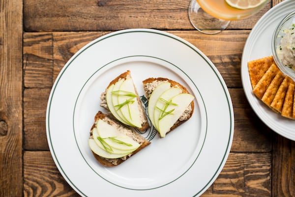 Garden and Gun Club Chopped Chicken Liver on Toast. Photo credit- Mia Yakel.