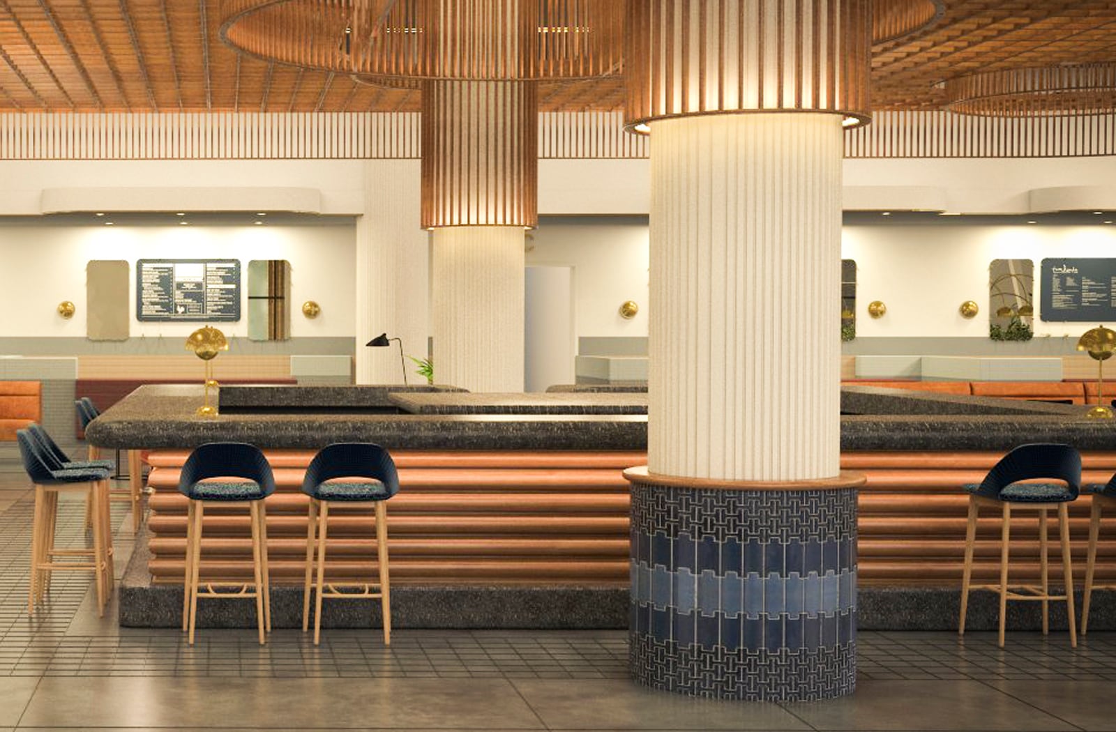 Rendering of the Politan Row food hall at Colony Square. Courtesy of Bell-Butler