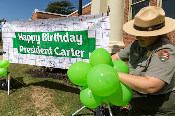 The scene in Plains from 2023 celebration marking the 99th birthday of former President Jimmy Carter.