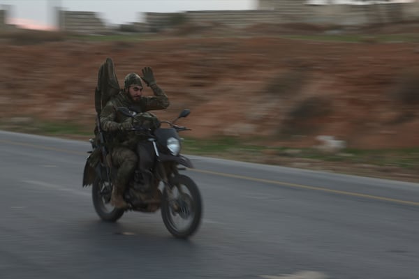 Opposition forces take control of areas outside Aleppo, Syria, Friday, Nov. 29, 2024. (AP Photo/Ghaith Alsayed)