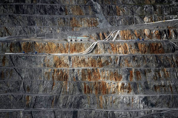 Benches line the Cobre Panamá copper mine owned by Canada's First Quantum Minerals during a press tour of the mine that was closed after Panama's Supreme Court ruled that the government concession was unconstitutional in Donoso, Panama, Friday, March 21, 2025. (AP Photo/Matias Delacroix)