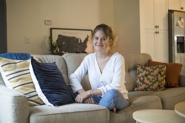 Elizabeth Russell in her home in the Venetian Hills community of Southwest Atlanta in October. (Alyssa Pointer/Atlanta Journal-Constitution)