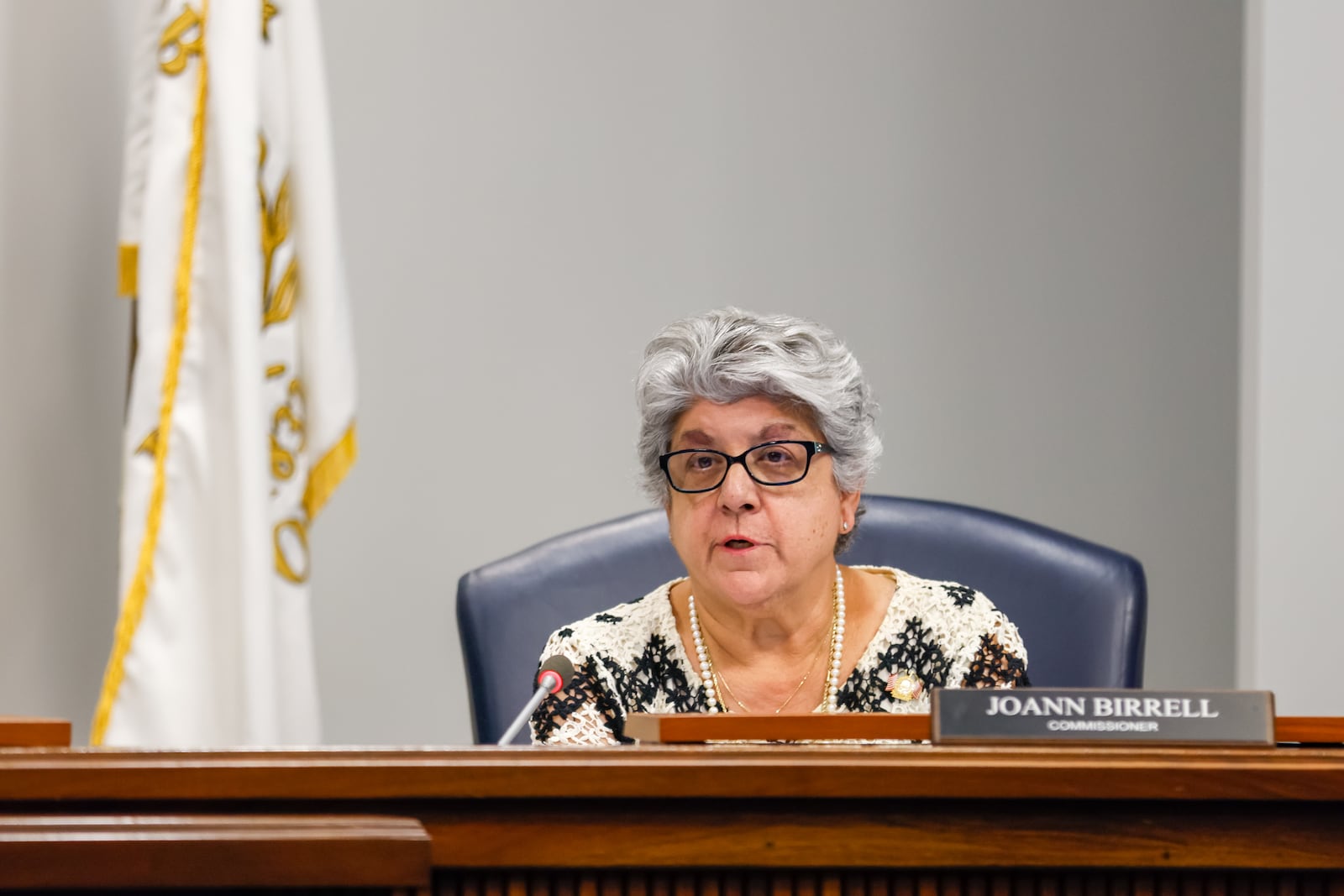 District Three Commissioner JoAnn Birrell is seen at a Cobb County Board of Commissioners meeting in Marietta on Tuesday, September 27, 2022.   (Arvin Temkar / arvin.temkar@ajc.com)