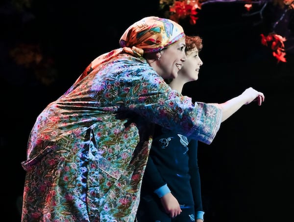 Wendy Melkonian and Riley McCool in the new musical "King of Pangea" at Aurora Theatre. Courtesy of Aurora Theatre/K. Talley Photography