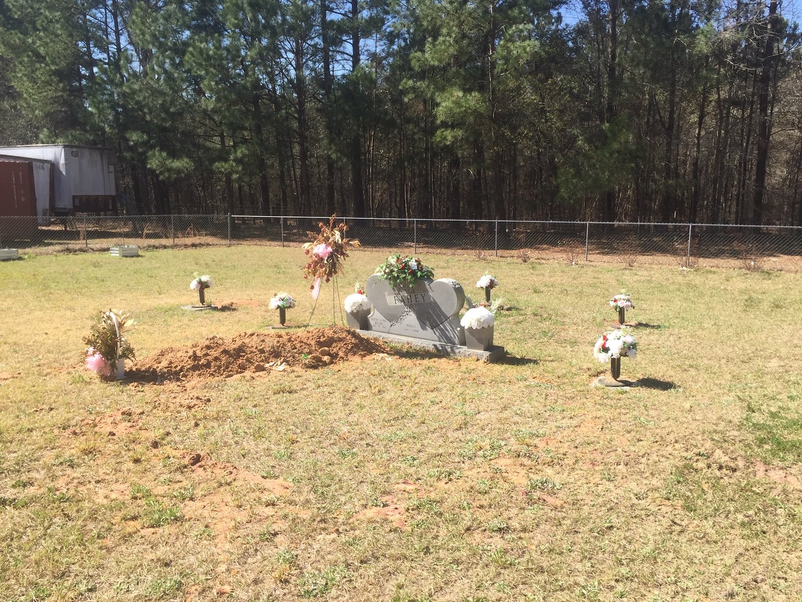 The 20-acre farm known as The King's Cleft in Johnson County includes a family cemetery, where Kathy Fahey, who died last month, is buried, along with six of her children. (Johnny Edwards / Johnny.Edwards@ajc.com)