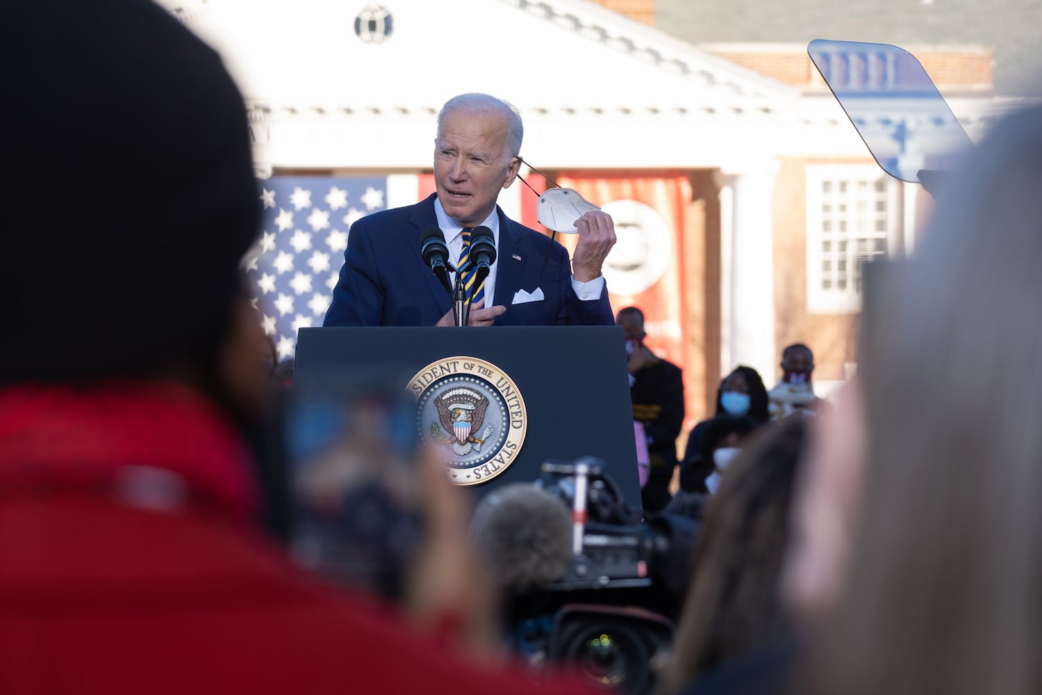 220111-Atlanta-President Joe Biden speaks about voting rights during at Clark Atlanta University on Tuesday, Jan. 11, 2022.  Ben Gray for the Atlanta Journal-Constitution