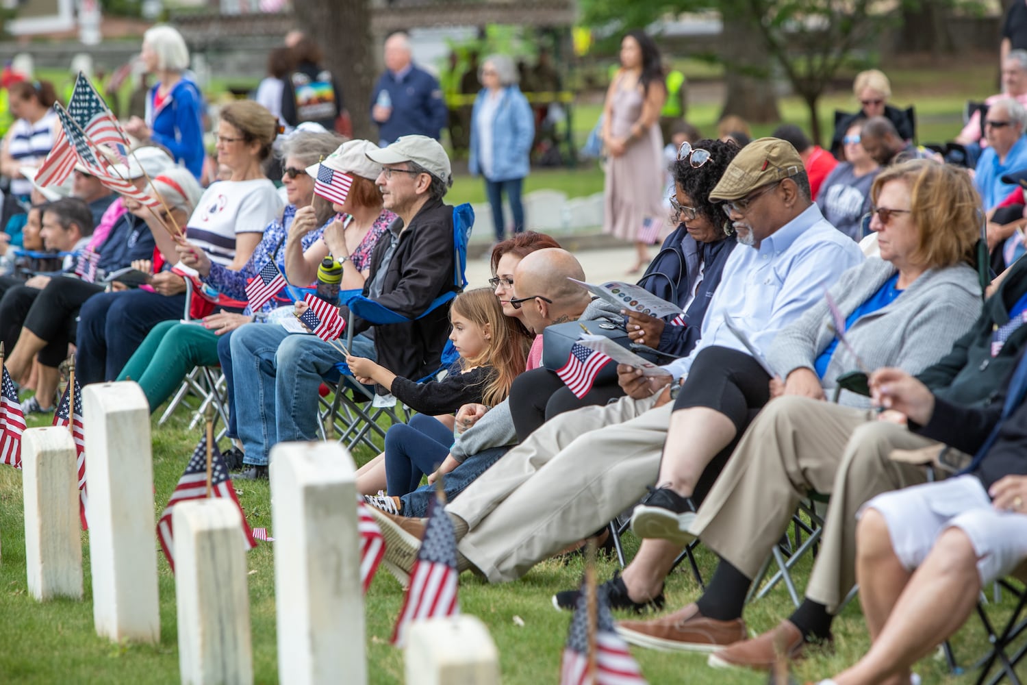 The National Memorial Day Association of Georgia holds the 77th annual Memorial Day Observance at the Marietta National Cemetery on Monday, May 29, 2003.  (Jenni Girtman for The Atlanta Journal-Constitution)