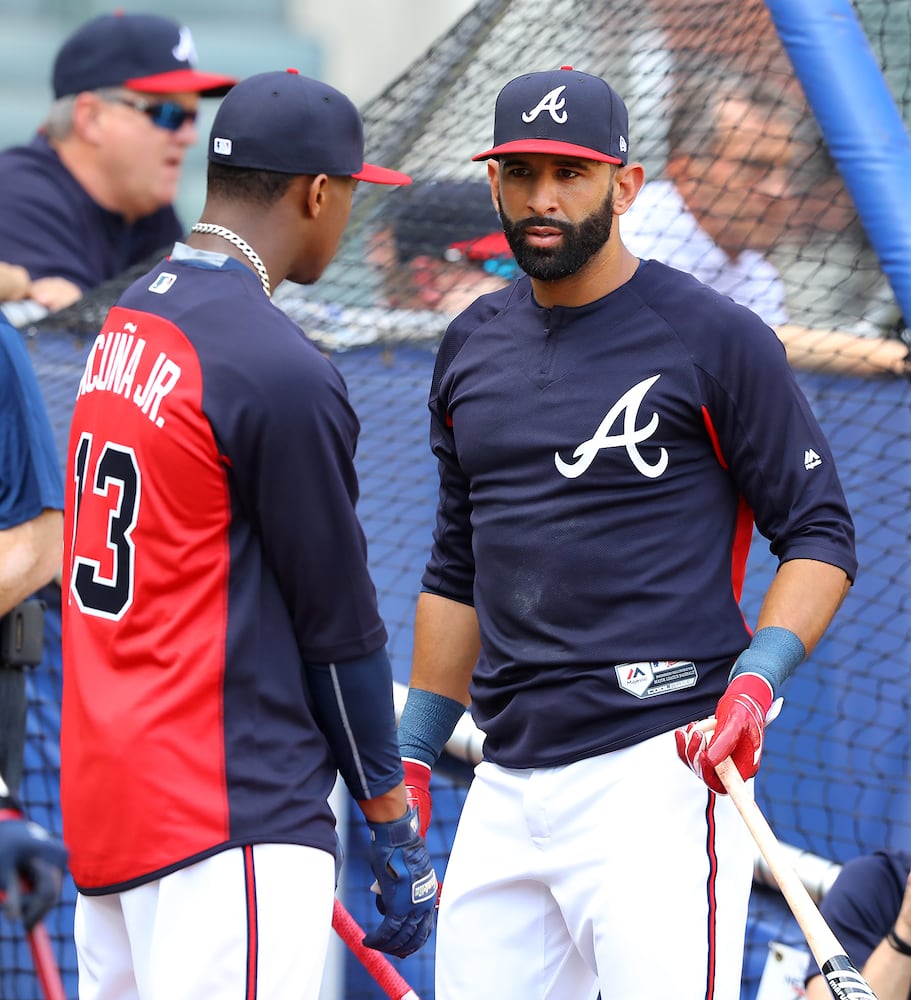 Photos: Jose Bautista suits up for Braves