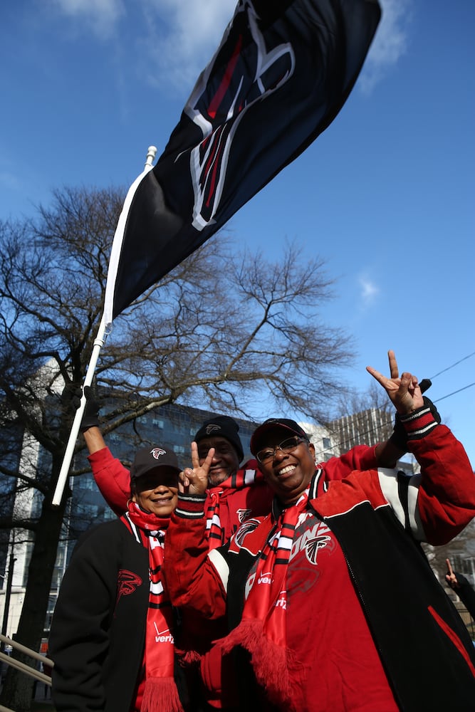 Falcons pep rally at Atlanta City Hall