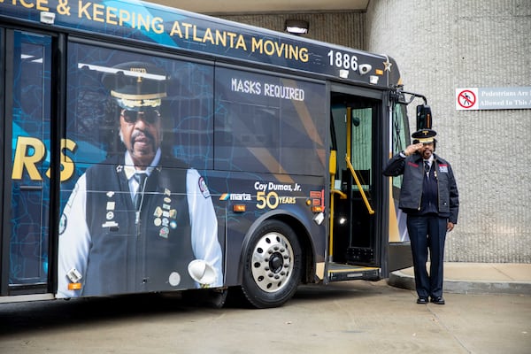 This year, Dumas was recognized in both the city of Atlanta and Fulton County honoring his work with MARTA. After the completion of his 50th year, MARTA also branded his bus with his picture on the side, celebrating his years of service.