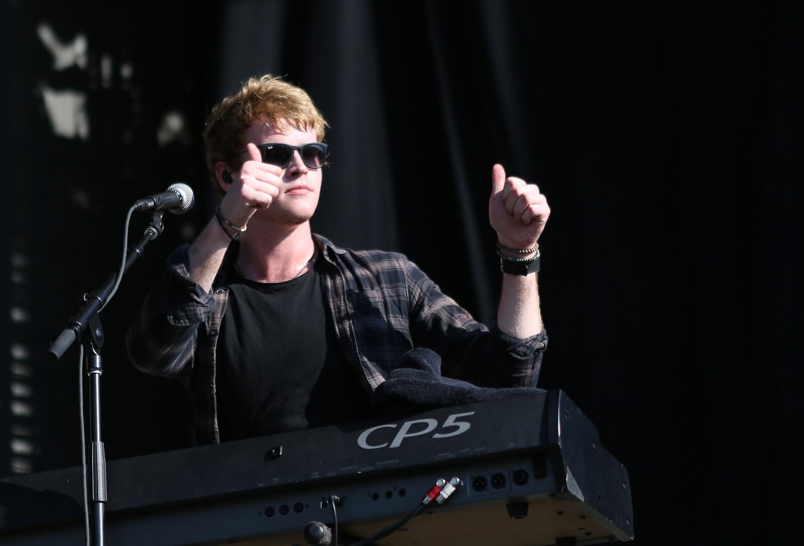 September 18, 2015 - ATLANTA - Steve Garrigan, lead singer for Irish band Kodaline gives a thumbs up while performing day one of Music Midtown on Friday, September 18, 2015. (Akili-Casundria Ramsess/Special to the AJC)